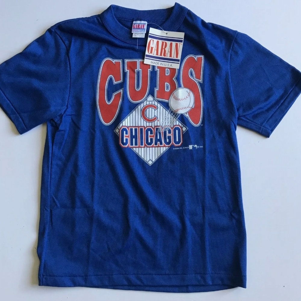 Deadstock Youth kids vintage Chicago cubs 1992 single Stitch Shirt size Large